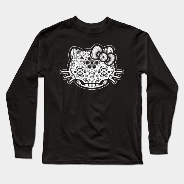 El Día De Los muertos Gatito Long Sleeve T-Shirt by trev4000